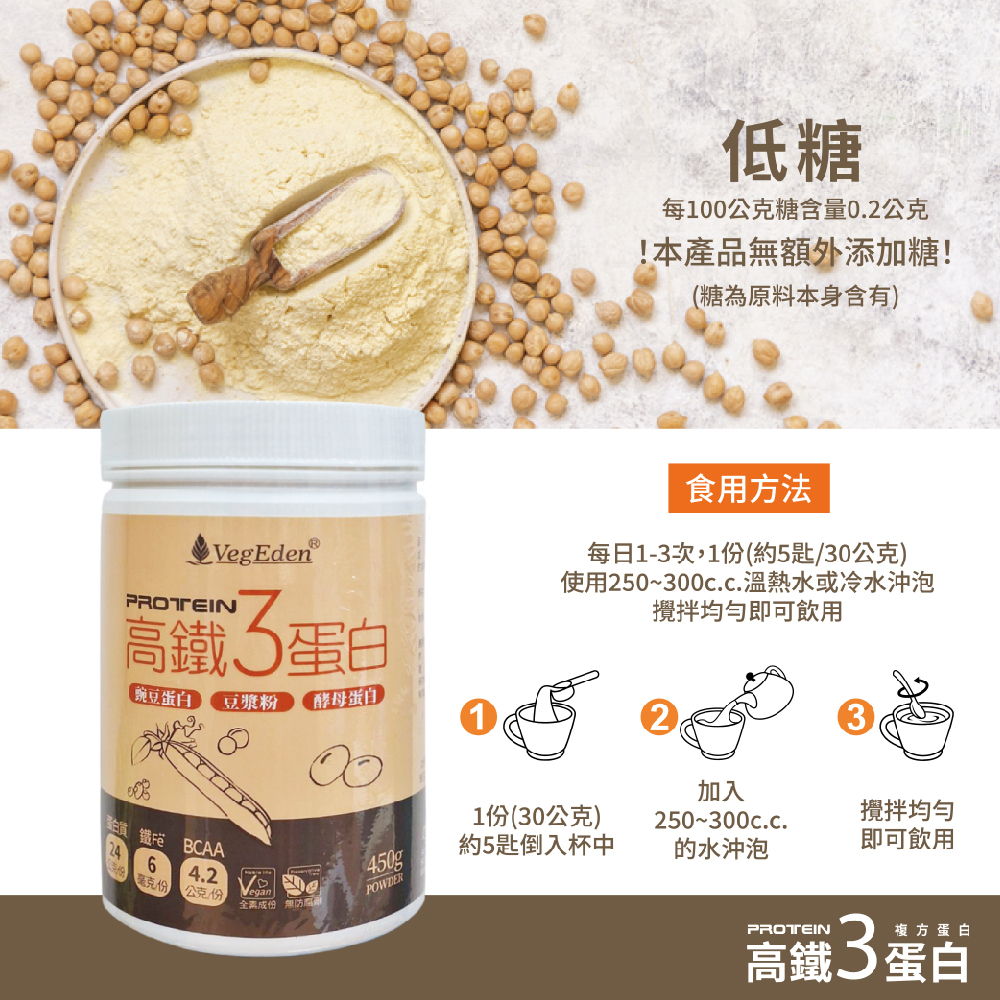 高鐵3蛋白 450g / 罐